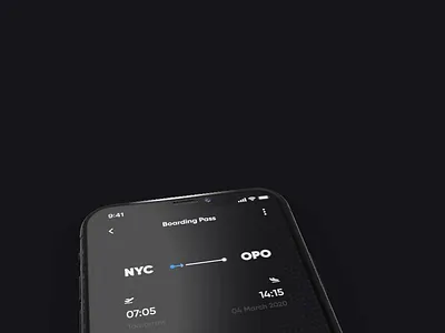 Daily UI Challenge #024 - Boarding Pass boardingpass daily100challenge dailyui dark theme dark ui flight app flights qrcode