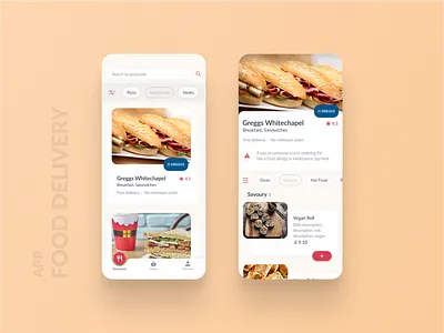 Food Delivery App app design figma food minimal typogaphy ui ux vector web webdesign