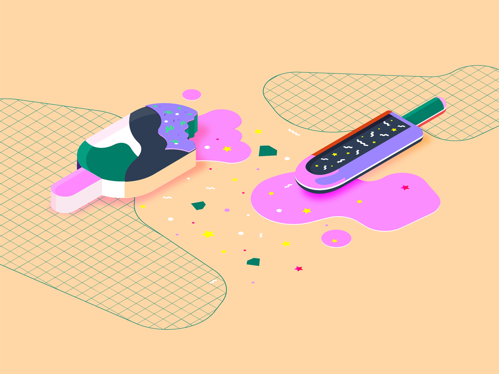 Example of Design Islands - Isometric illustration