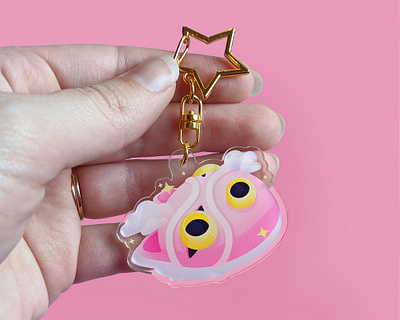 Mask of the Forest Acrylic Charm ghibli illustration keychain mask mononoke pink studio ghibli