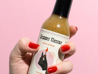 Pepper Nectar 2/3 blackletter cheese chili habanero hot sauce illustration jalapeno nectar organic packaging pepper pizza sauce spicy st pete tampa texture typography vintage