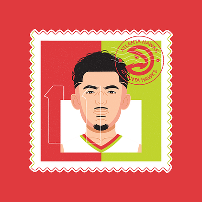 Trae Young Postage Stamp atlanta illustration illustrator nba postage postage stamp stamp trae young