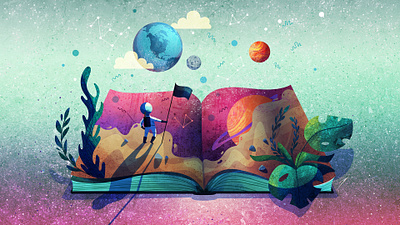 Adventurer animation art book color design directory of illustration dream flag illustration illustrator journey map planet space star stars travel