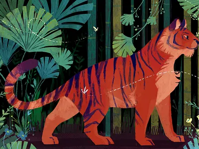 Tyger Tyger adobe photoshop art bamboo digital illustration illustration art illustration digital tiger