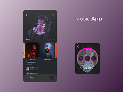 Music App UI app dailyui design figma figmadesign mobile ui mobileappdesign ui ux uxui