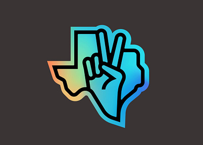 Texas Peace holographic peace sticker stickermule texas thick lines