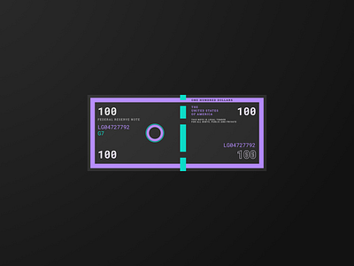 Material Dark Themed US Note currency dark dark mode dark ui design dribbbleweeklywarmup figma illustration madewithfigma vector warmup weekly warm up