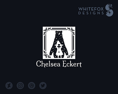 Chelsea Eckert Logo bear branding cute design girl logo magical moon nature stars vector witch