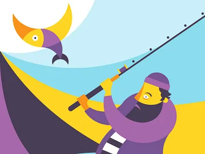 The Wrecks beard boat character fish fishman illustration sea