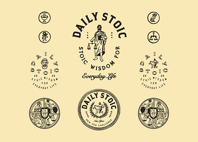 Daily Stoic artwork branding design graphic graphicdesign illustration lettering logo typography vintage