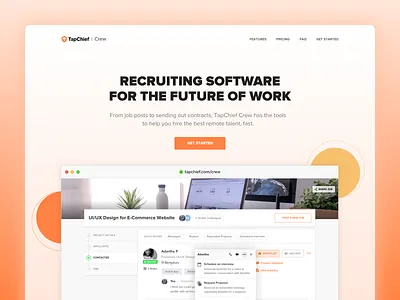 TapChief Crew Landing Page Design crew flat freelancer illustraion landing page productivity recruit remote work talent ui ux visual design web design