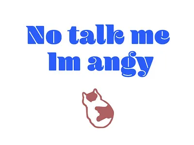 No Talk Me Im Angy cat funny meme not talk me angy type design
