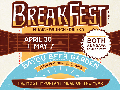 Break Fest breakfast eggs festival flyer guitar new orleans