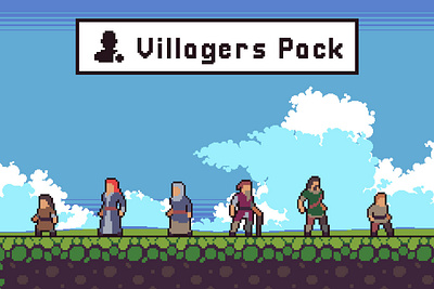 Free Villagers Pixel Art 2d character game game assets game design gamedev indie game pixel art pixelart platformer sprite