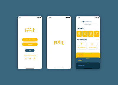 Fixit - Remote tech support by Uday Goel branding logo design mobile app neomorphism service app ui design user experience design