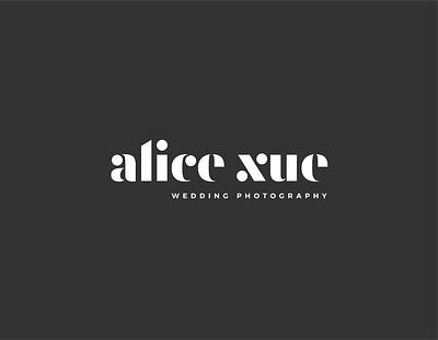 Photography Logo alice xue brand identity chic custom typeface logo logotype minimalist photographer photography photography branding photography logo typography wedding logo wordmark