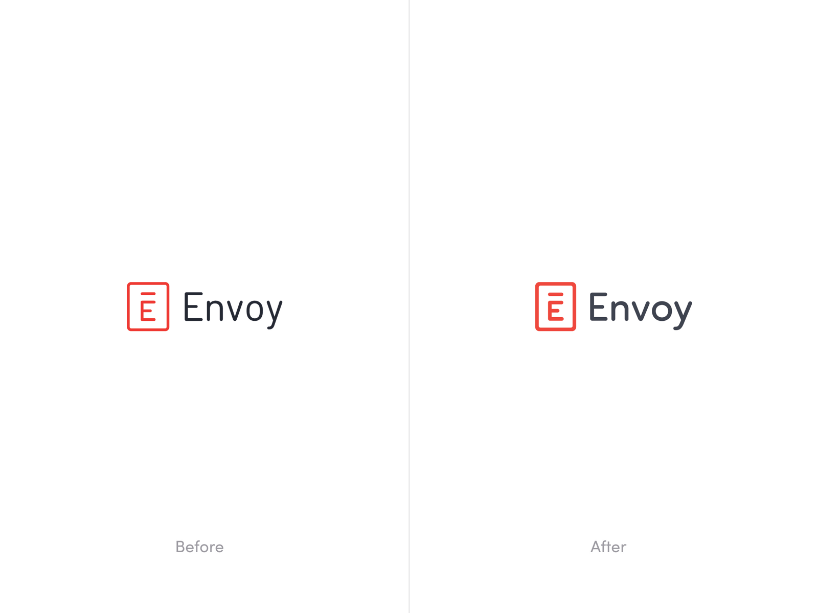 Refreshed Logo branding design envoy logo typography