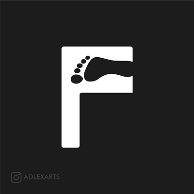 F for foot branding creative design flat illustration logo minimal typography