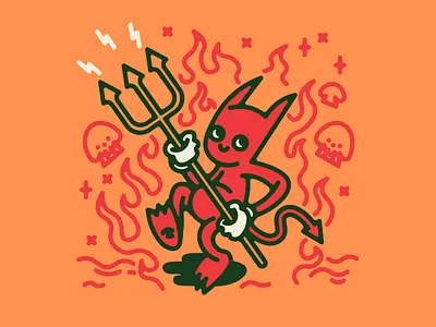Little Hell-Raiser character character design cute demon devil flat illustration minimal vector