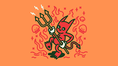 Little Hell-Raiser character character design cute demon devil flat illustration minimal vector