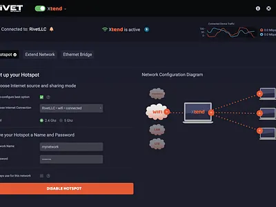 Network performance tool - hotspot setup tab