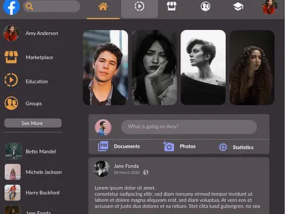 FB Replica adobe mockup template web xd design