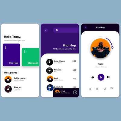 Music player app branding design ui ux