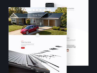 Tesla Solar Roof Concept Website branding color concept design roof solar tesla ui web web design