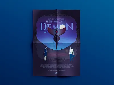 SLEEP PARALYSIS DEMON POSTER advertising aesthetic art direction design illustrator minimal poster art poster design typography vector