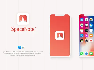 Space Note app application icon logo notes paper rocket space spaceship