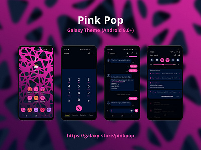 Pink Pop | Samsung Galaxy Theme android android theme android ui galaxy theme icons interface samsung galaxy samsung theme ui ux wallpaper