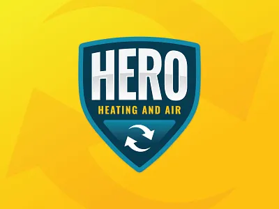 Hero Heating and Air branding charleston design logo shield south carolina type type design typography