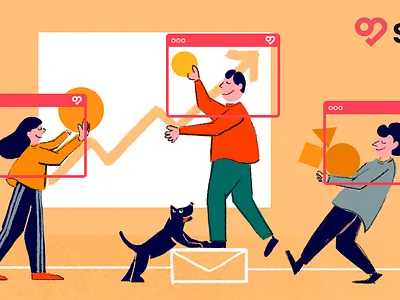 Remote Working collaboration illustration remote remote work