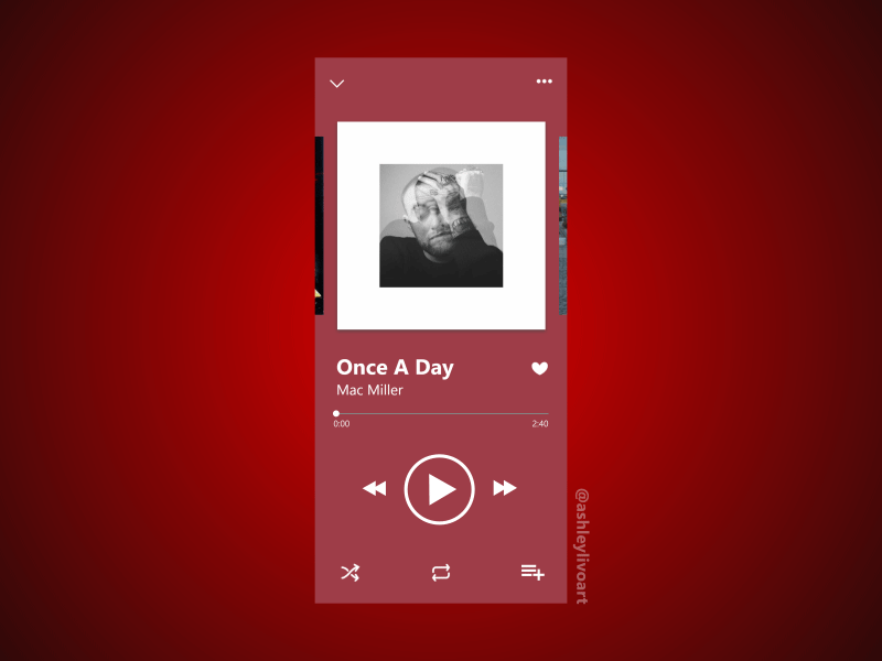 Music Player - Mac Miller after effects animated gif animation app app design branding dailyui 009 dailyuichallenge design digital digital art graphic design music music app music player music player design music player ui typography ui ux