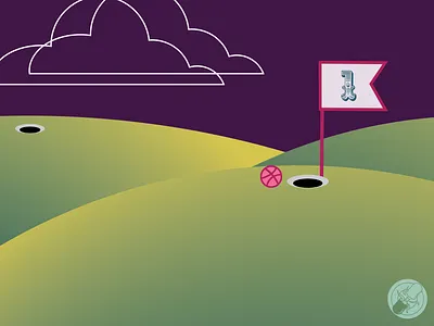 Dribbble invitation 2d 2d art adobe illustrator adobe ilustrator art design designpill dribbble dribbble invite golf illustration invitation invite vector