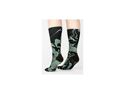 Chocolate Mint - socks abstract art abstract design accessories apparel design black clothing design fashion fluid design graphic design green grey illustration liquid mint pattern design print design socks swirls visual art visual design