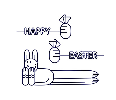 Happy Easter! cute cute animal design details easter easter bunny flat illustration minimalistic simple