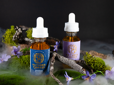 Nature’s Purpose CBD beautiful cannabis cbd custom design freelance labels logo marijuana monogram oil photography rebrand tincture