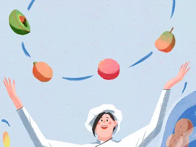 Eat More Fruits and Nuts illustration