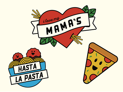 Mama Ricotta's Tattoos illustration italian food kids pasta tattoo tattoo design tattoo flash temporary tattoo