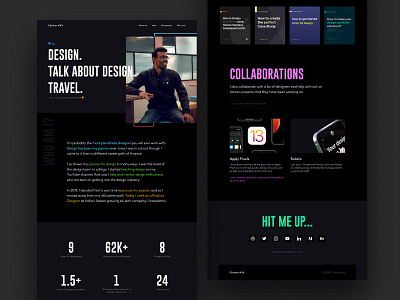 Portfolio Website - Product Designer cards dark dark ui flat landing landing page landingpage material minimal portfolio web website
