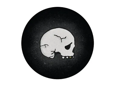One Gold Tooth black blackandwhite design flat vector gold tooth grunge halftone icon icon design iconography illustration skull texture vector
