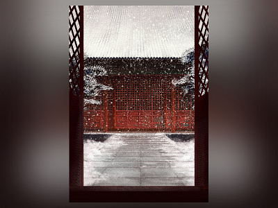 北京的雪 chinese chinese painting chinoiserie design illustration painting rebound shots 中国 插图