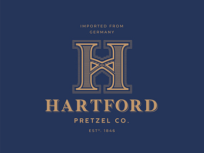 Hartford Pretzel Co. branding checker estd. hartford illustration illustrator logo logo design pretzel vector art
