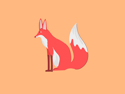 fox design flat icon illustration vector