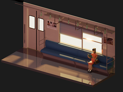Subway and me 3d 3dillustration blender illustration isometric illustration lowpoly orthographic