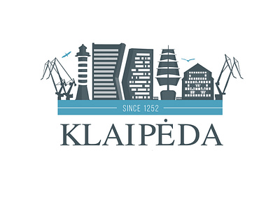 Klaipeda - Logo Design 9inchideas blue brand identity branding creative graphic design graphics graphics design graphics designer logo logo a day logo concept logo designer logodesign logotype minimal sea logo seaside typography vector