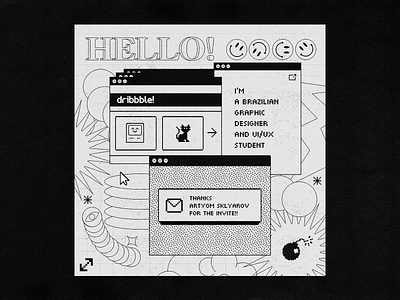 Hello! 2000s design vector