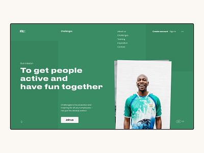 Emotional landing page for modern fitness design emotion figma fitness health healthy kinetictype minimal typography ui web website