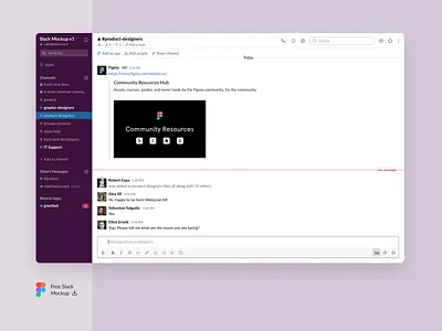 Slack Mockup - Free figma file figma file figmadesign freebie freebie figma integrations product design product page slack app uidesign viduthalai